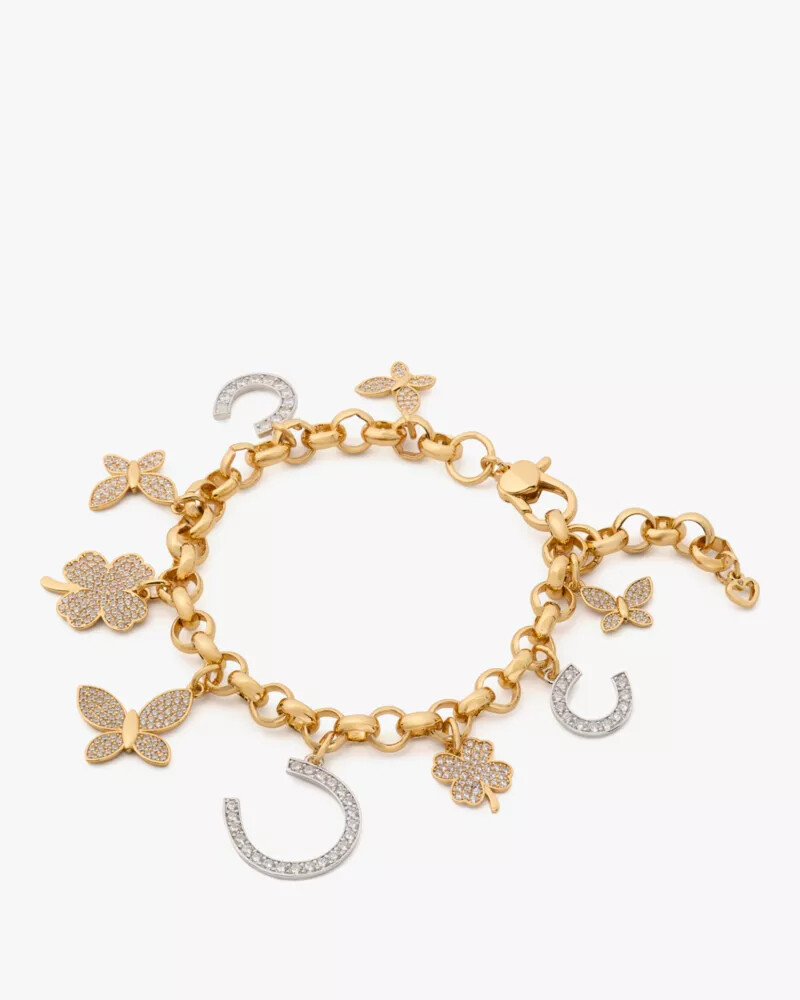 lucky charm statement bracelet neutral multicolor