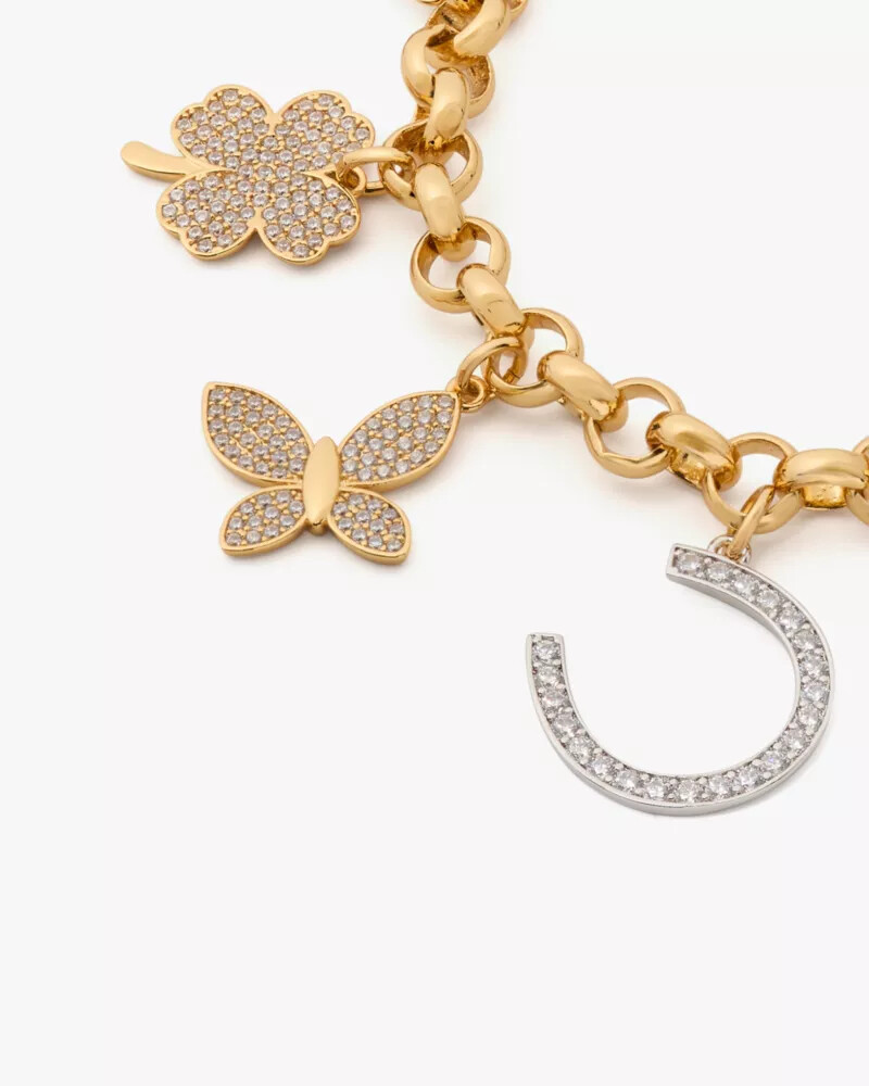 lucky charm statement bracelet neutral multicolor