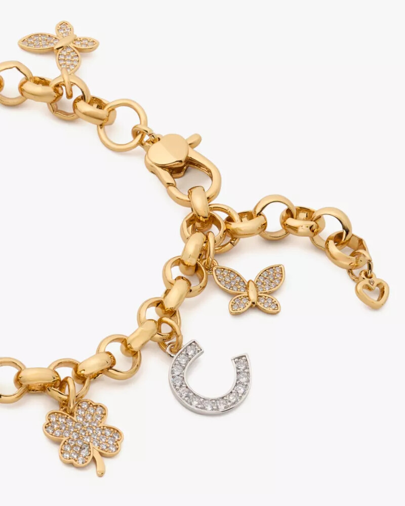 lucky charm statement bracelet neutral multicolor