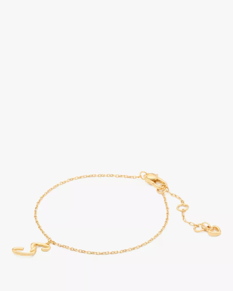 initial script bracelet gold