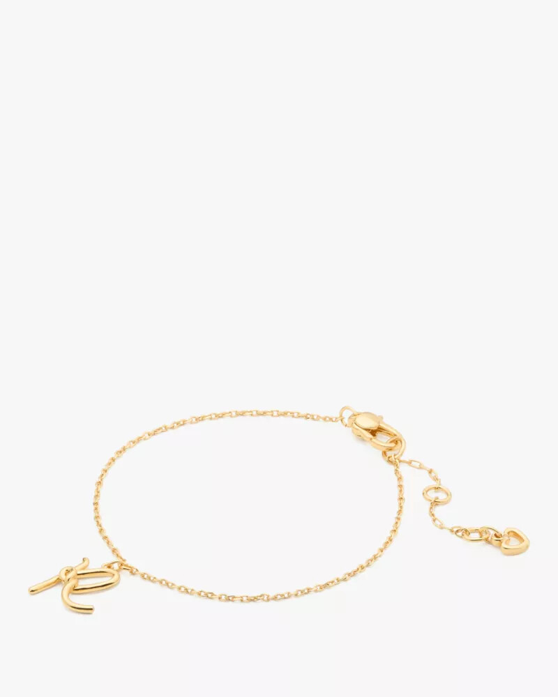 initial script bracelet gold