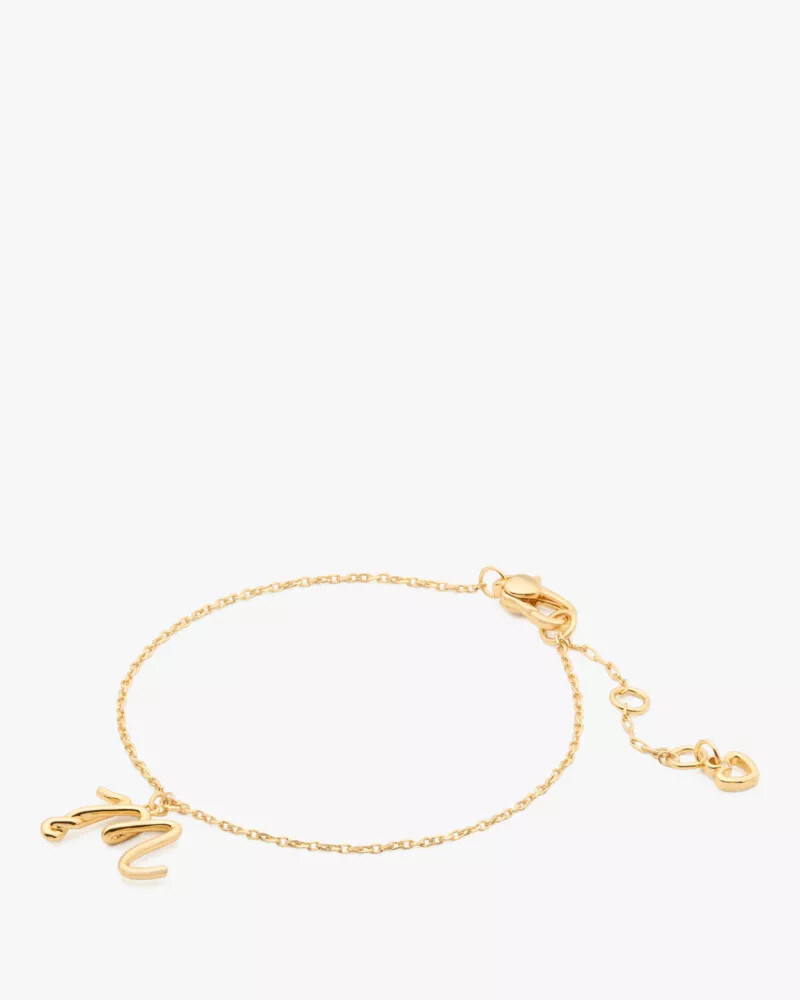 initial script bracelet gold