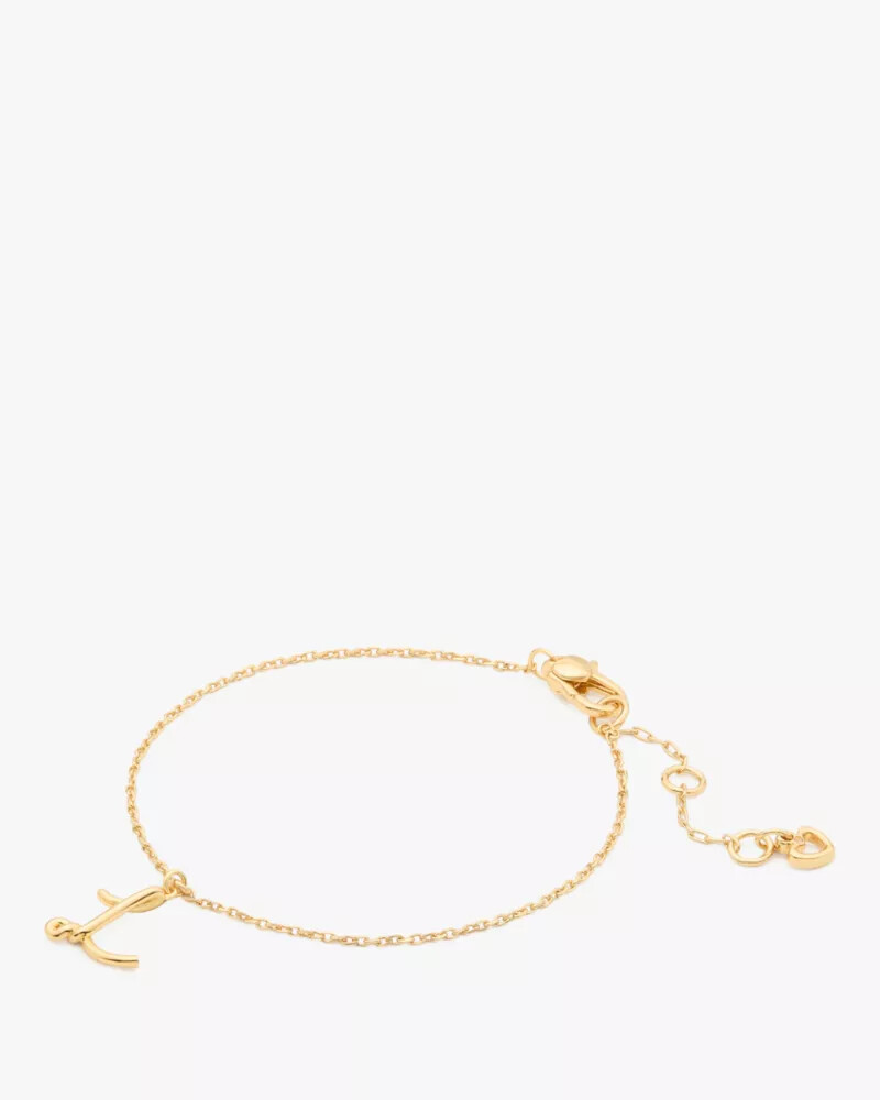 initial script bracelet gold