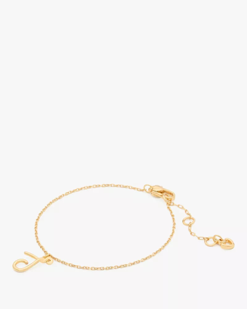 initial script bracelet gold