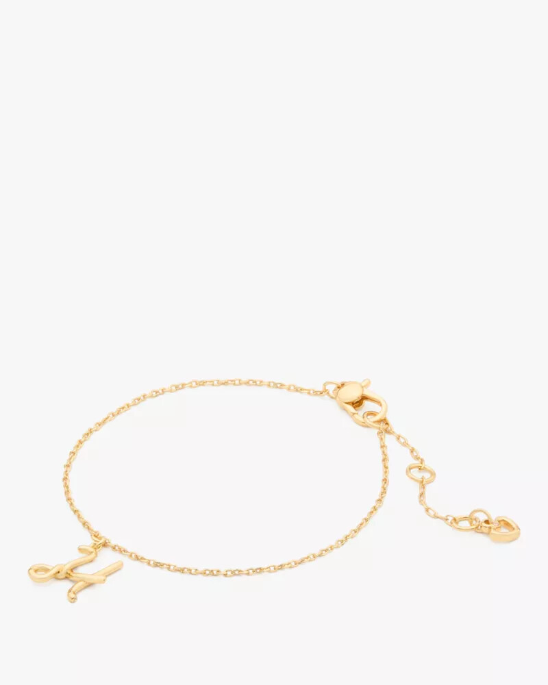 initial script bracelet gold