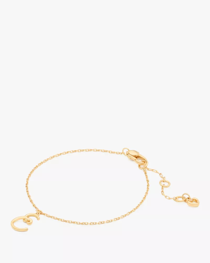 initial script bracelet gold
