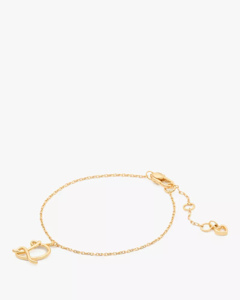 initial script bracelet gold