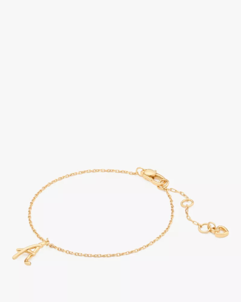 initial script bracelet gold