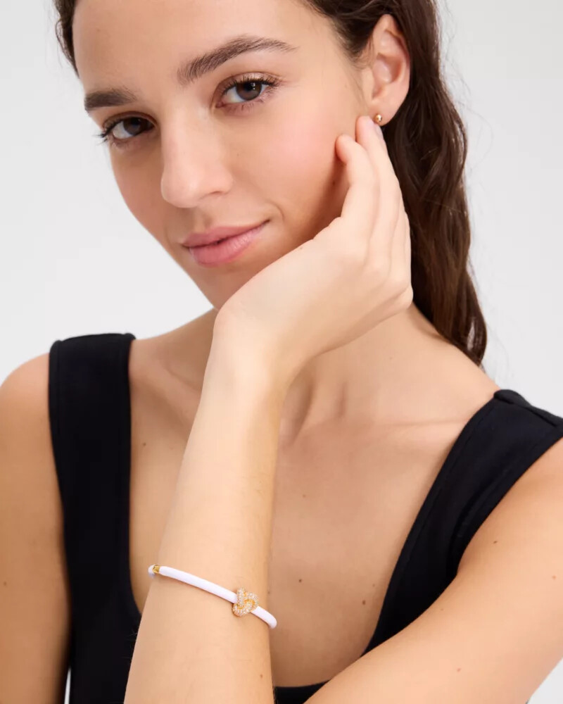 double knot pave hinged bangle multi