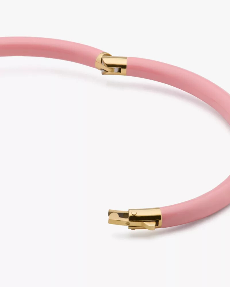 double knot pave hinged bangle apricot cream