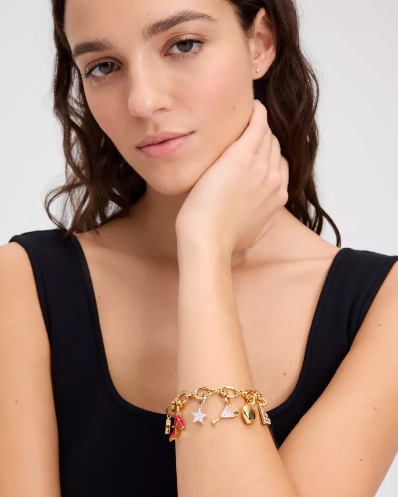 one in a million chain charm bracelet gold