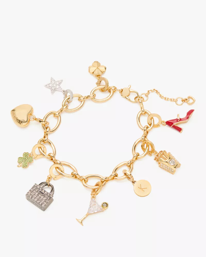 one in a million chain charm bracelet gold