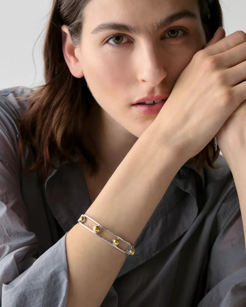 sculpted spade cut out bangle multi