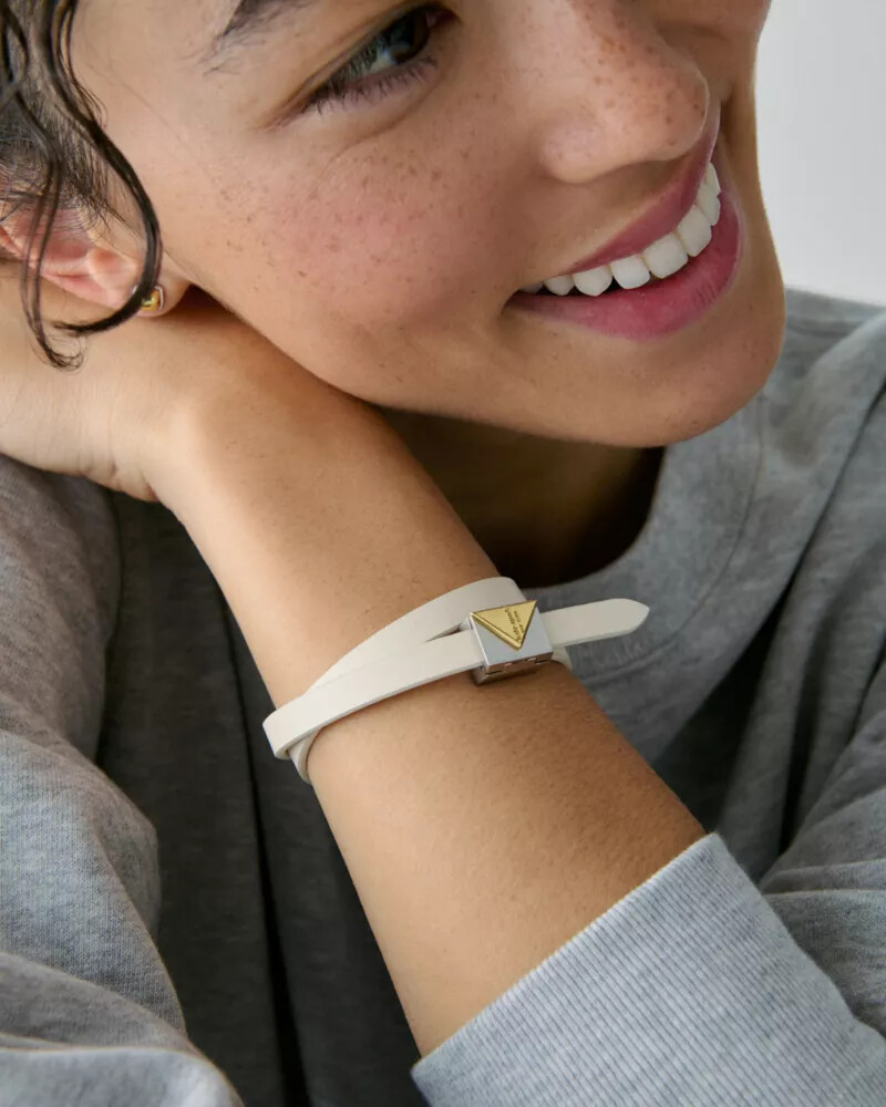 deco leather wrap bracelet cashew milk