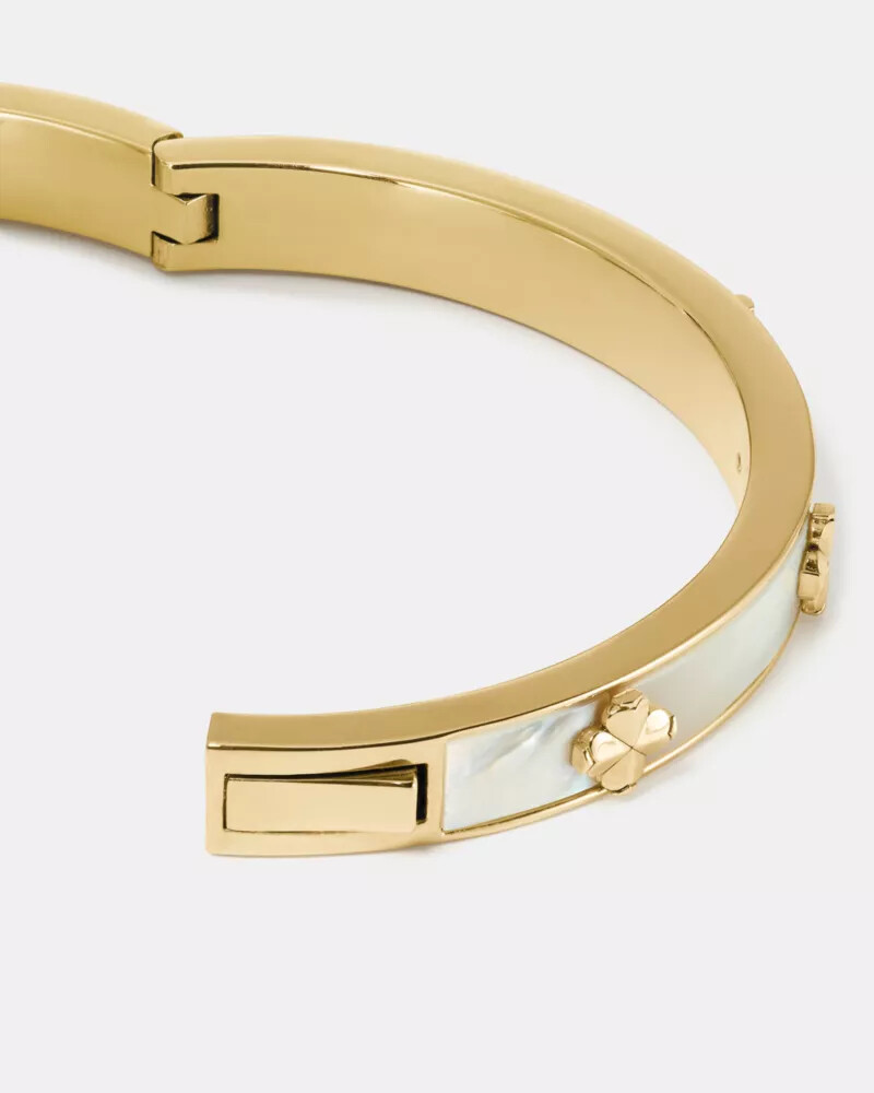 spade flower hinged bangle mother of pearl