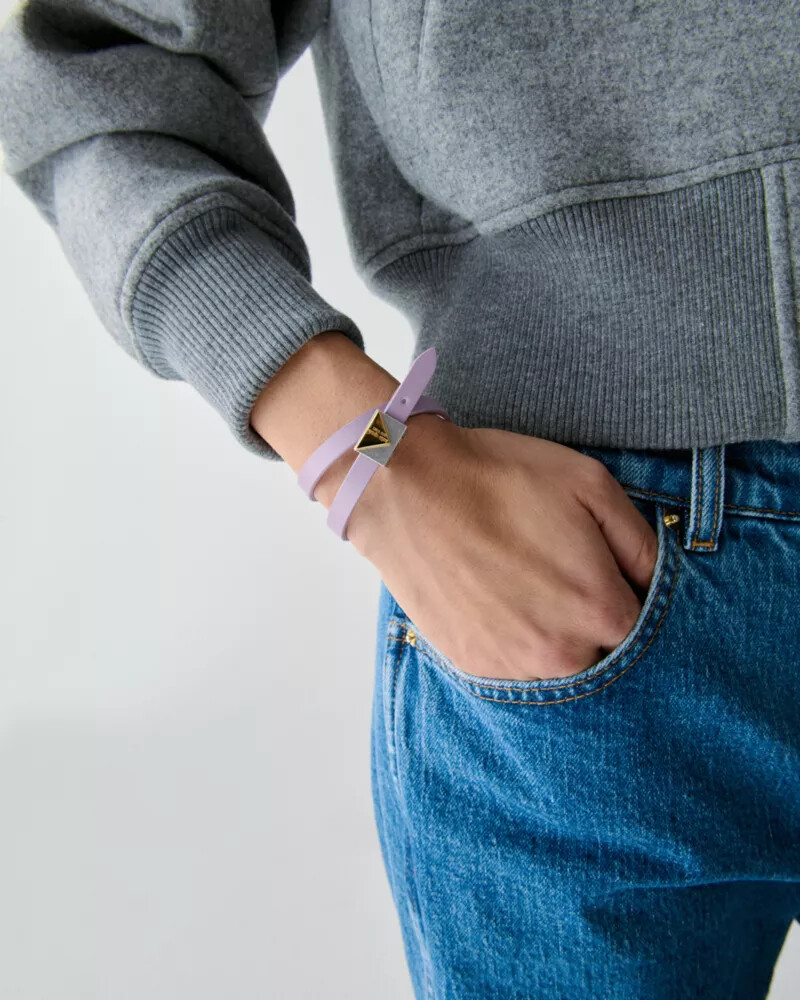 deco leather wrap bracelet market purple