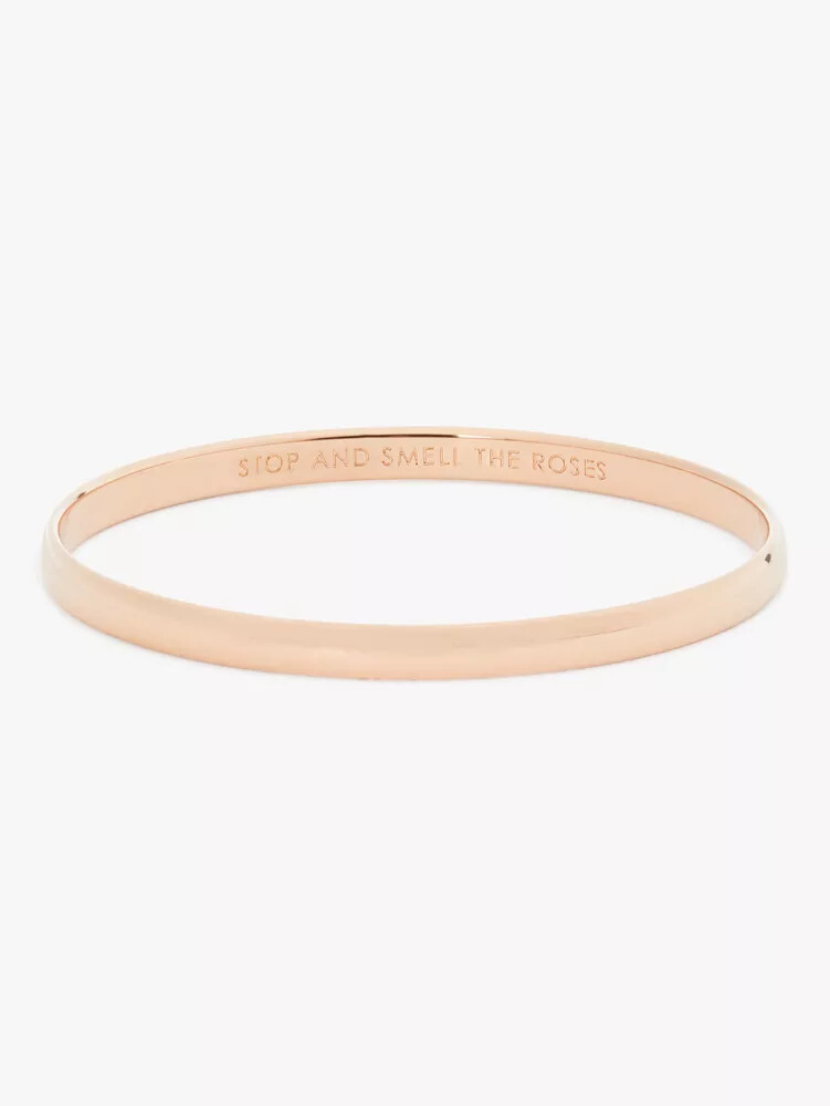 stop and smell the roses idiom bangle rose gold