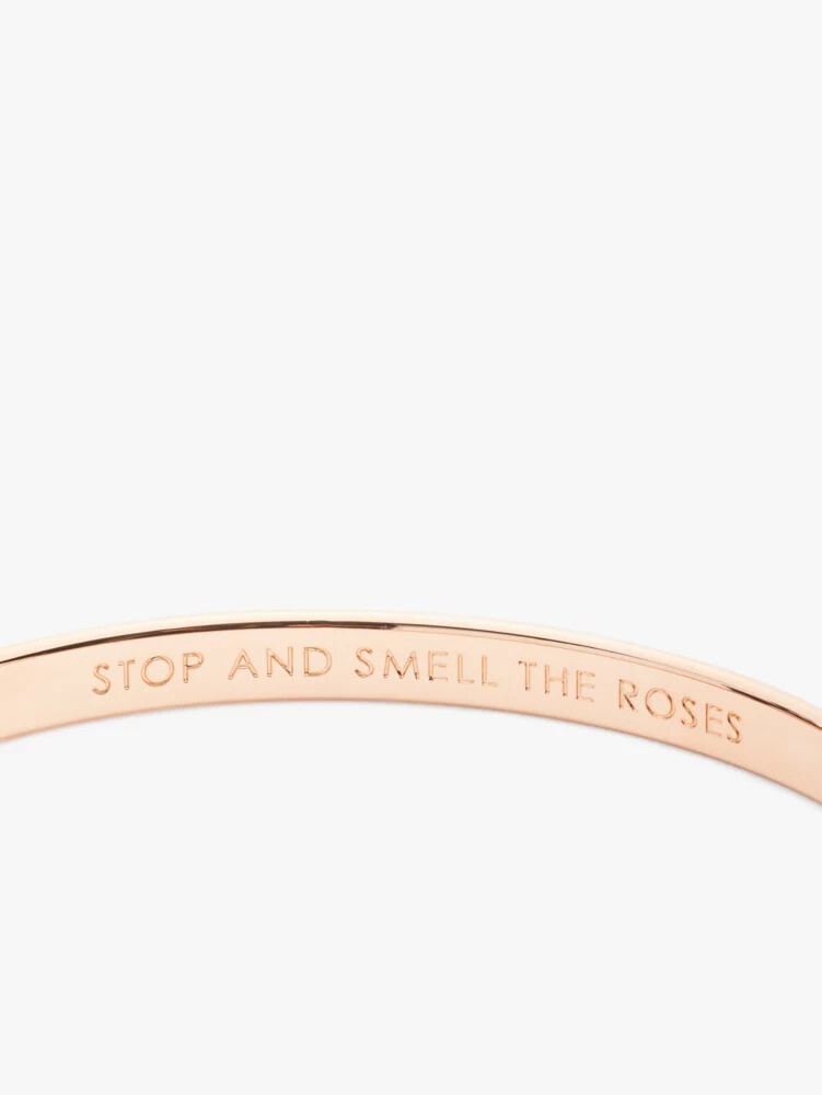 stop and smell the roses idiom bangle rose gold