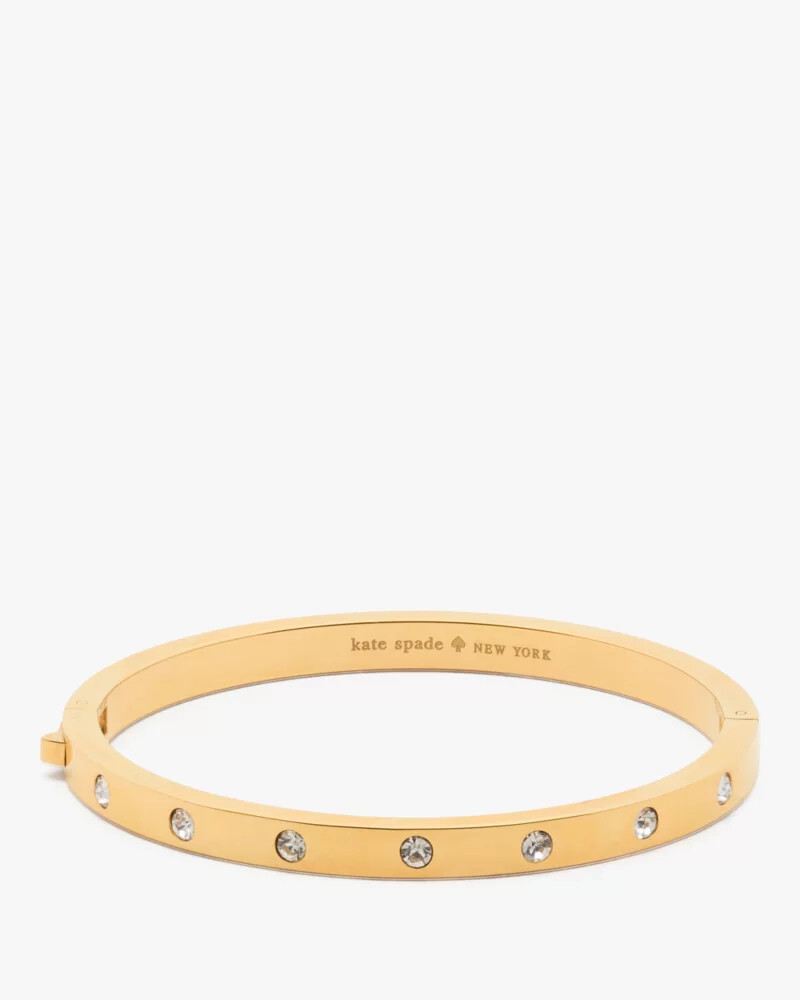 set in stone hinged gold bangle multi