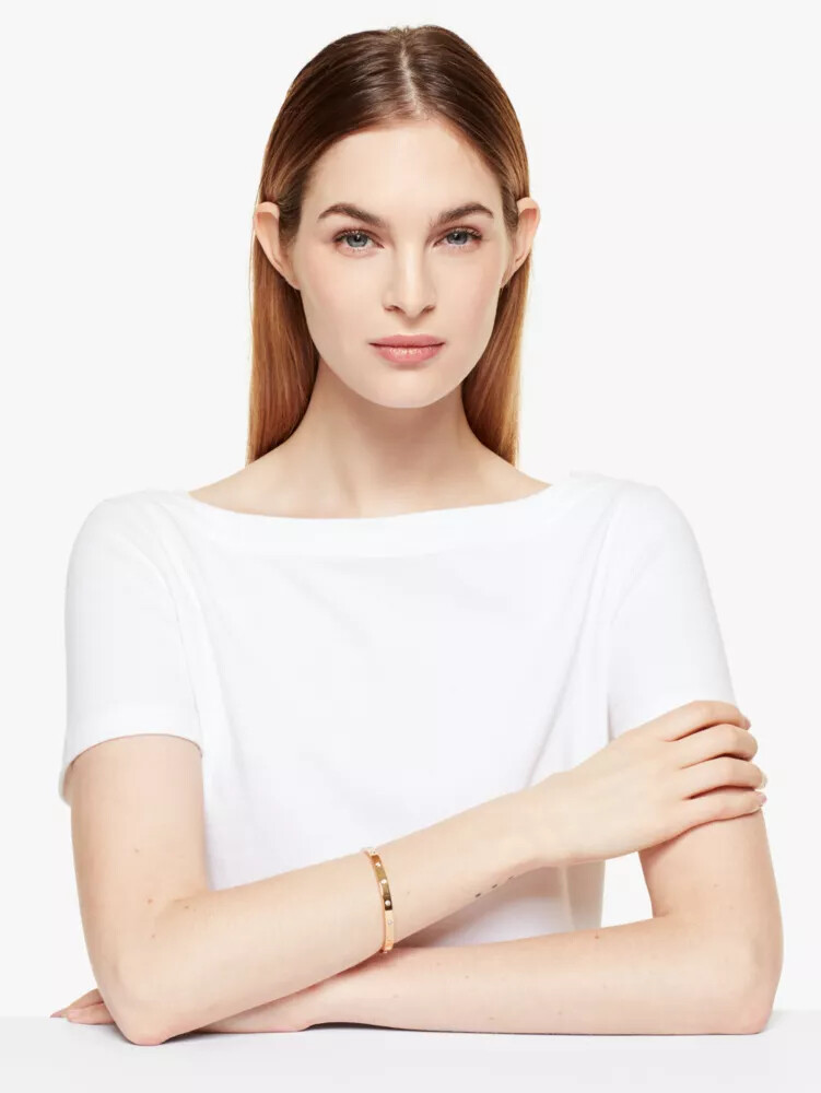 set in stone hinged gold bangle multi