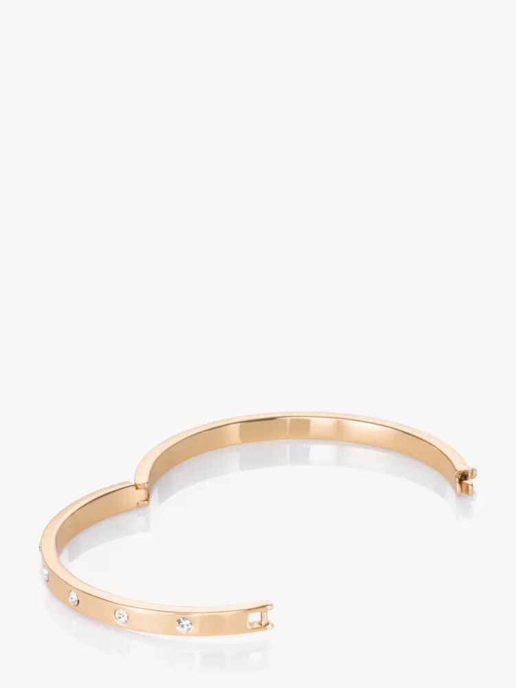set in stone hinged gold bangle multi