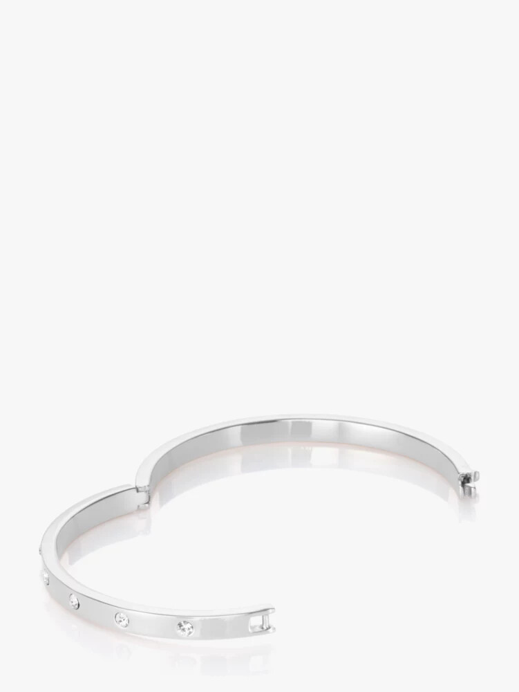 set in stone hinged silver bangle multi