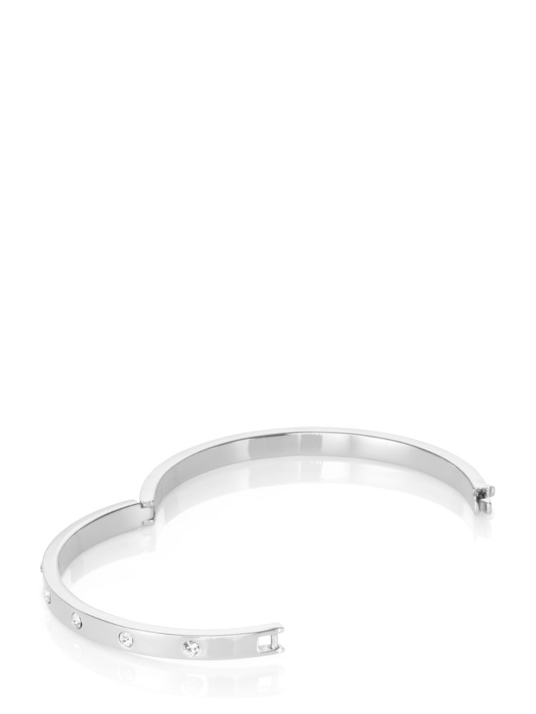 set in stone hinged silver bangle multi