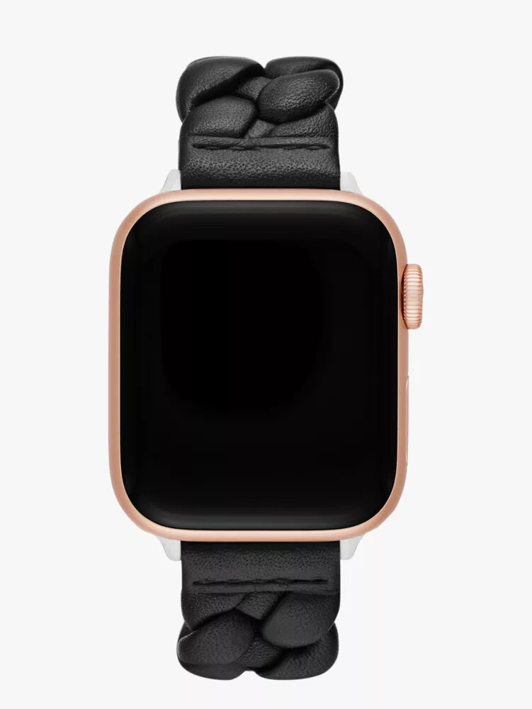 braided leather 38-49mm band for apple watch black