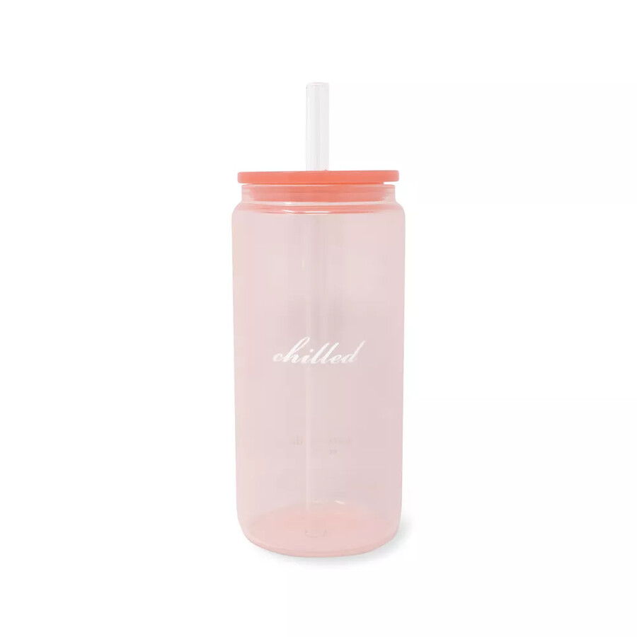 chilled glass tumbler pink