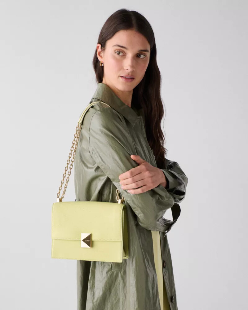 deco chain shoulder bag pale citron