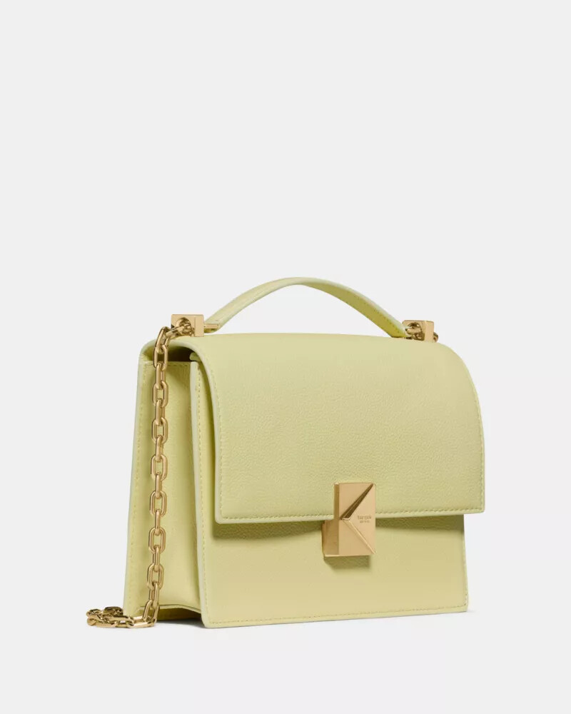 deco chain shoulder bag pale citron