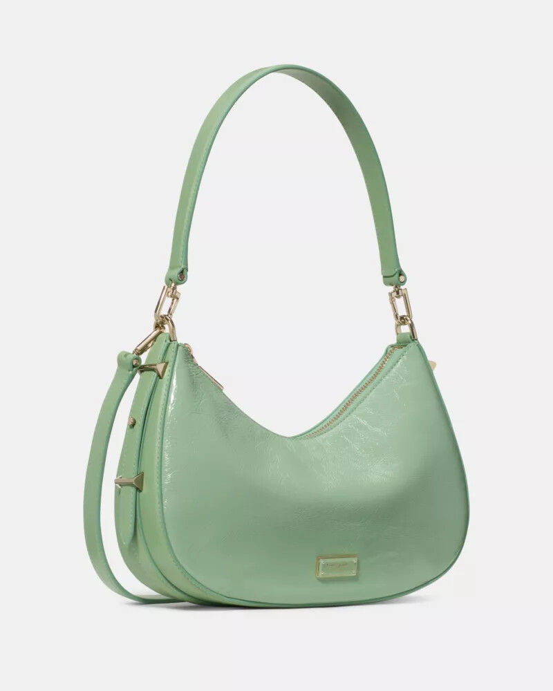 liv crinkle patent convertible shoulder bag crisp sage