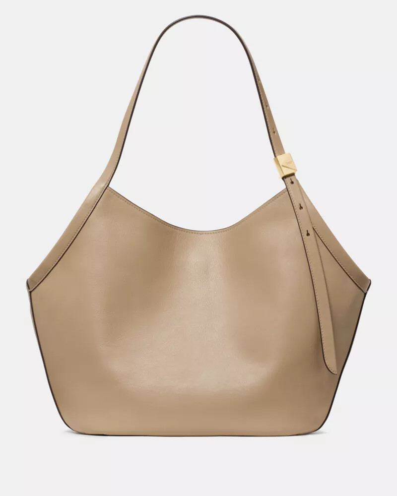 deco tulip tote timeless taupe