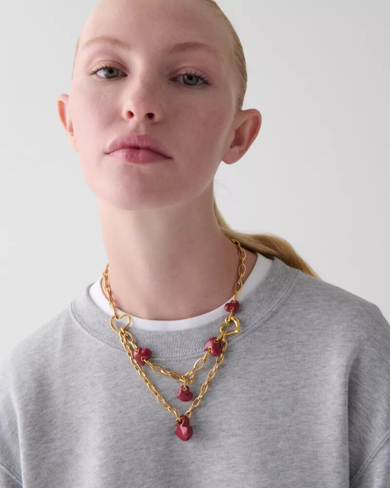 amour statement necklace dark scarlet