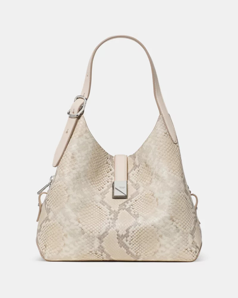 deco snake embossed crossbody tote bag neutral multi