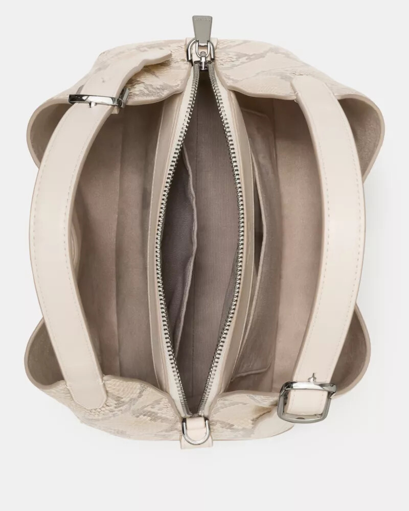 deco snake embossed crossbody tote bag neutral multi