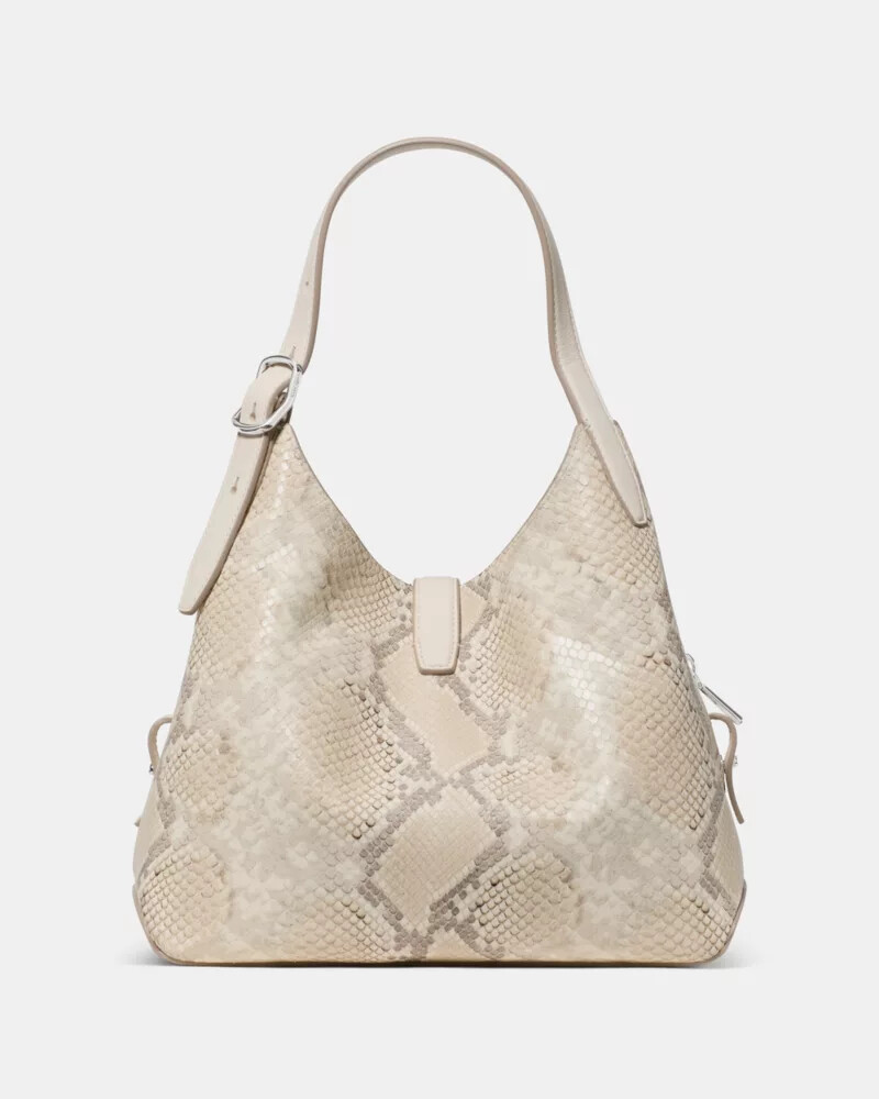 deco snake embossed crossbody tote bag neutral multi