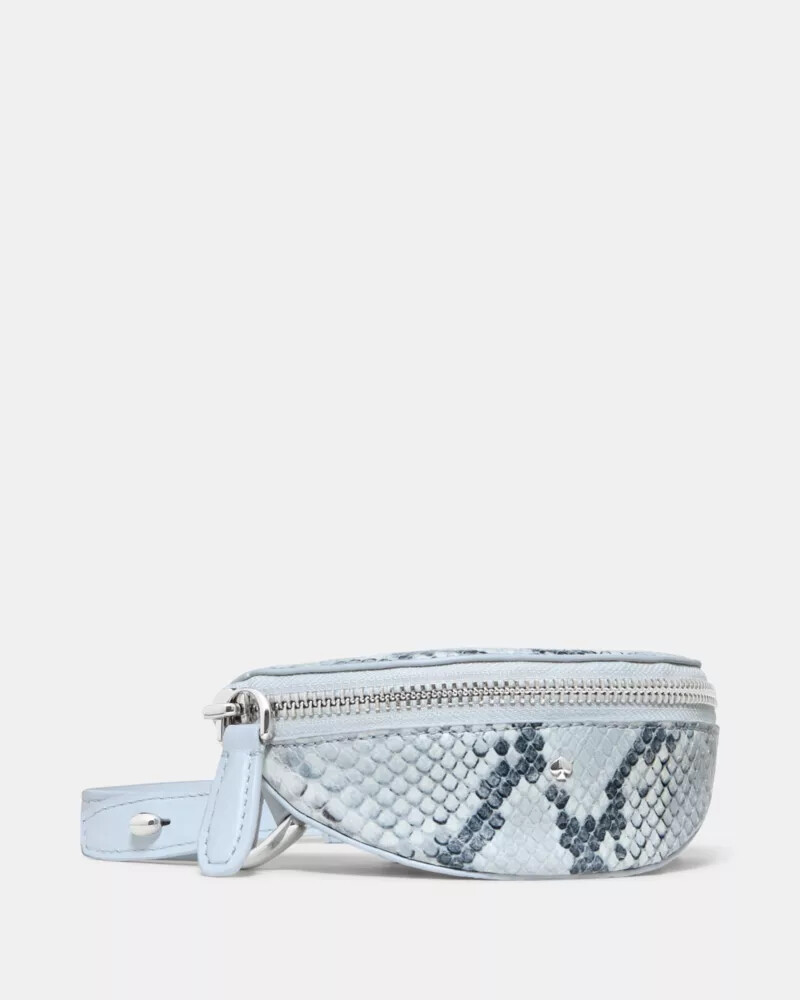 duo snake embossed crossbody bag pale sapphirine