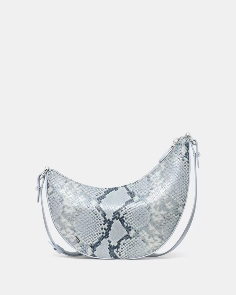 duo snake embossed crossbody bag pale sapphirine