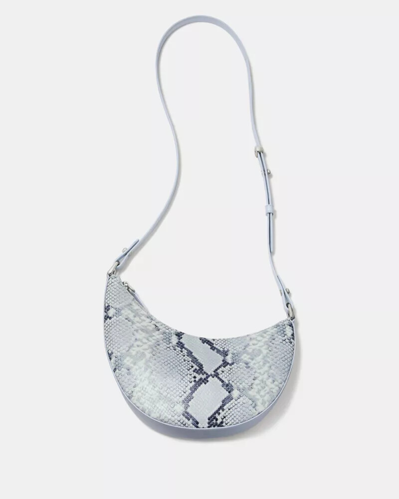 duo snake embossed crossbody bag pale sapphirine