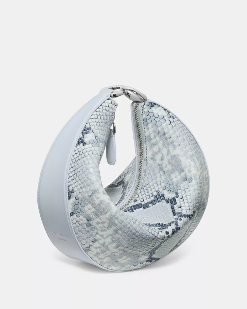 duo snake embossed crossbody bag pale sapphirine