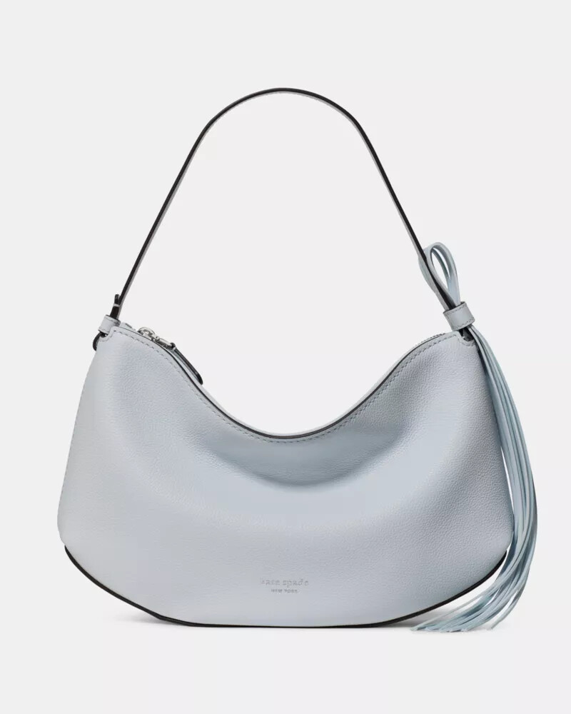 loop fringe strap shoulder bag pale sapphirine