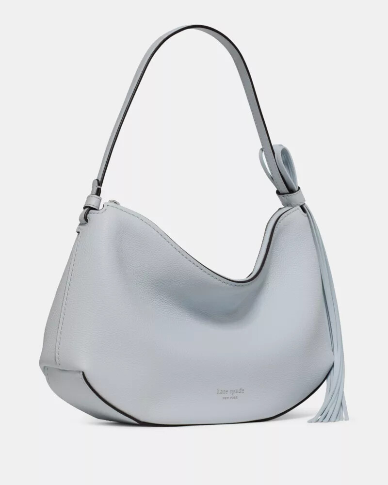 loop fringe strap shoulder bag pale sapphirine