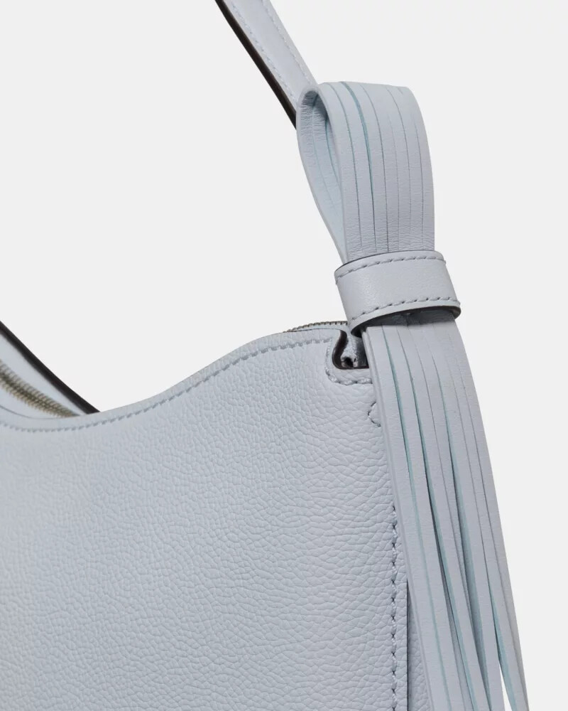 loop fringe strap shoulder bag pale sapphirine