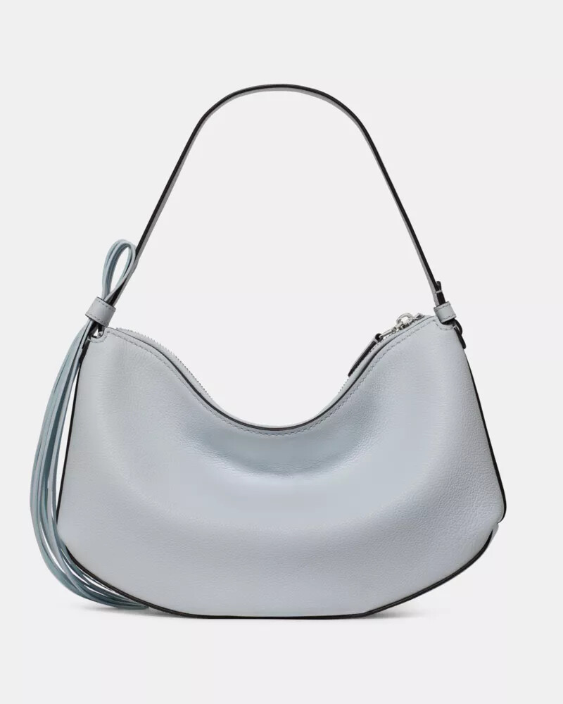 loop fringe strap shoulder bag pale sapphirine