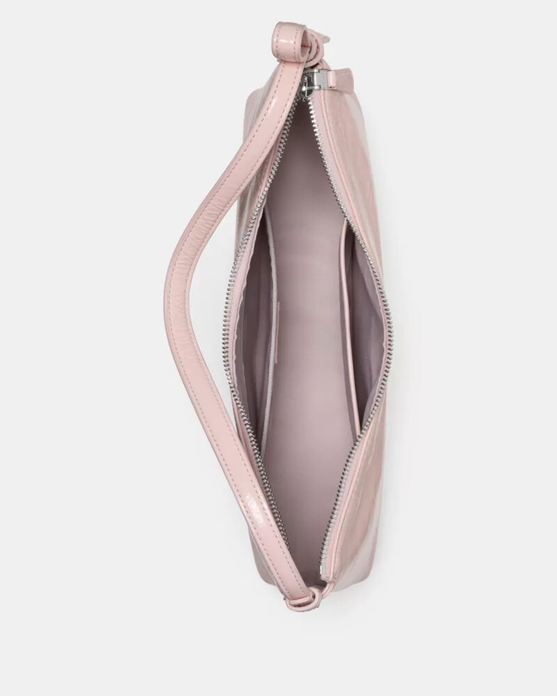 loop crinkle patent shoulder bag morning beach