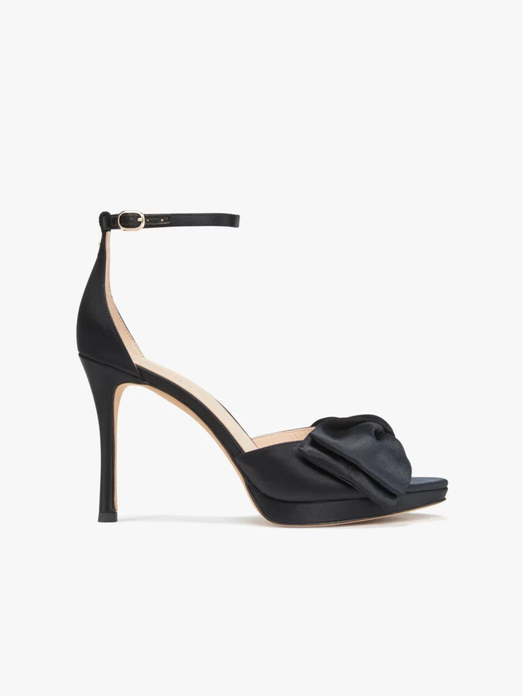 bridal bow sandals black