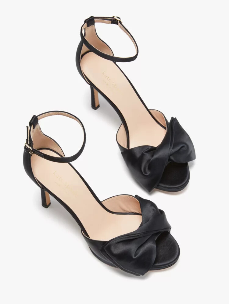 bridal bow sandals black