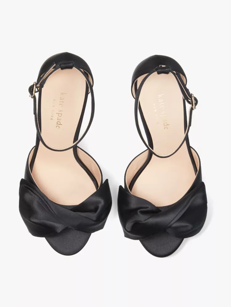bridal bow sandals black