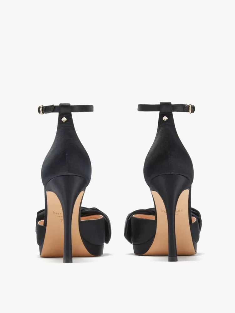 bridal bow sandals black